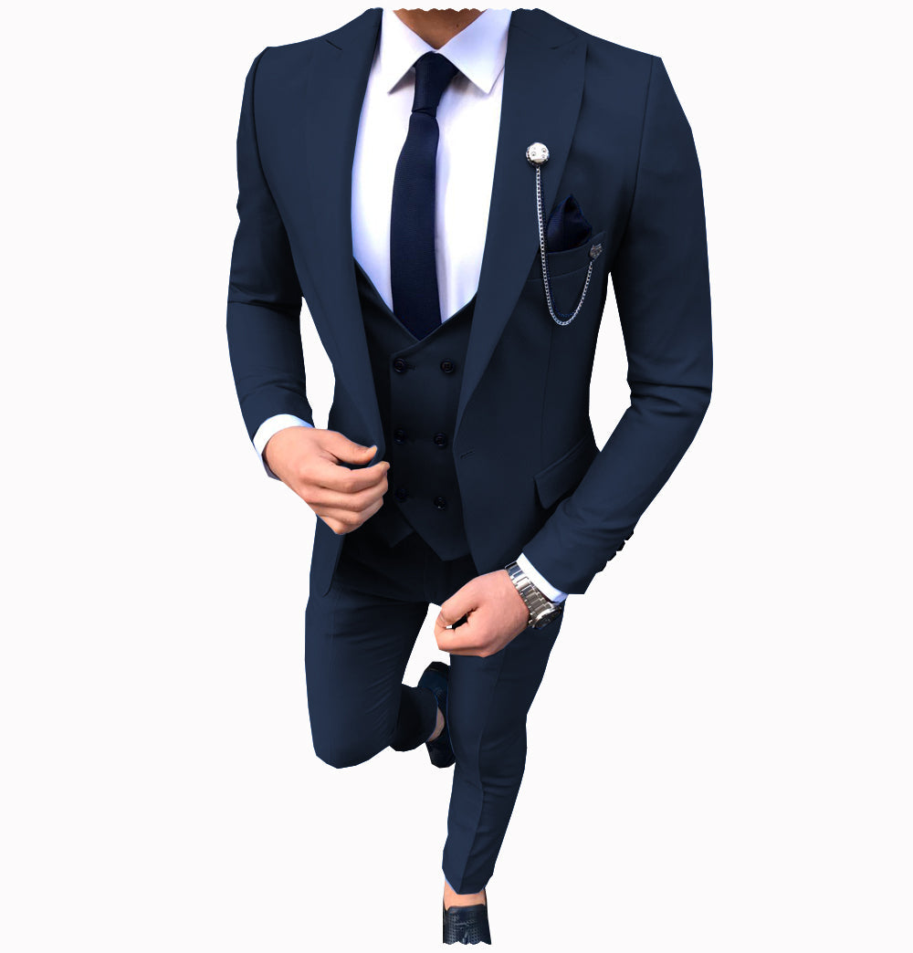 3 Pieces Men's Business Slim Fit Suit