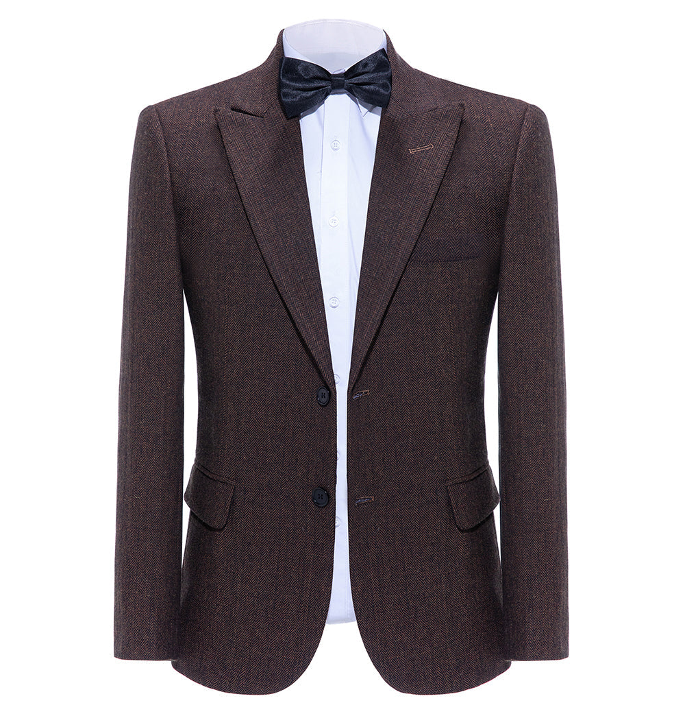 Business Double Buttons Peak Lapel Men's Suit