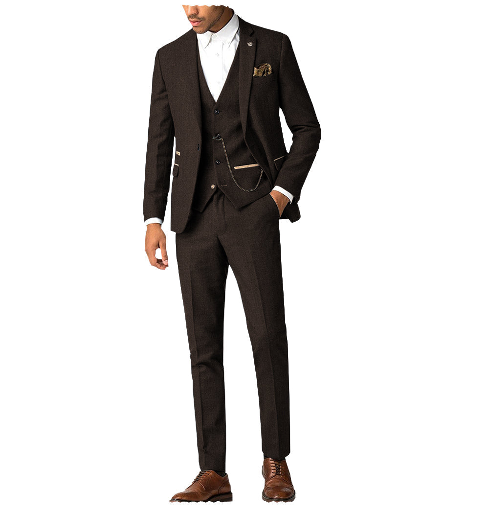 Flat 3 Piece Men's Suit For Wedding