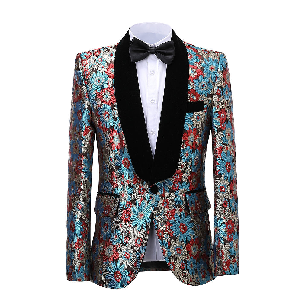 2 Pieces Men's Patterned Shawl Lapel Tuxedos