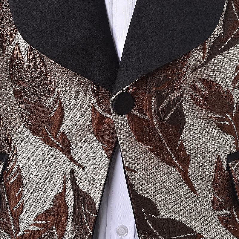 2 Pieces Men's Formal Patterned Shawl Lapel Suit