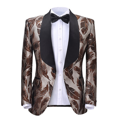 2 Pieces Men's Formal Patterned Shawl Lapel Suit