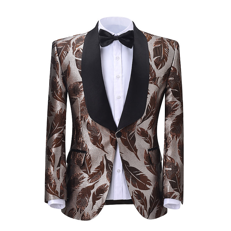 2 Pieces Men's Formal Patterned Shawl Lapel Suit