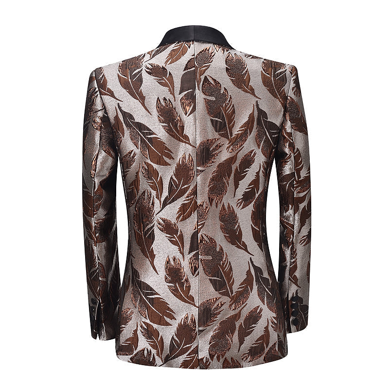 2 Pieces Men's Formal Patterned Shawl Lapel Suit