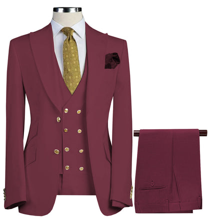 Formal Peak Lapel 3 Pieces Men's Suit