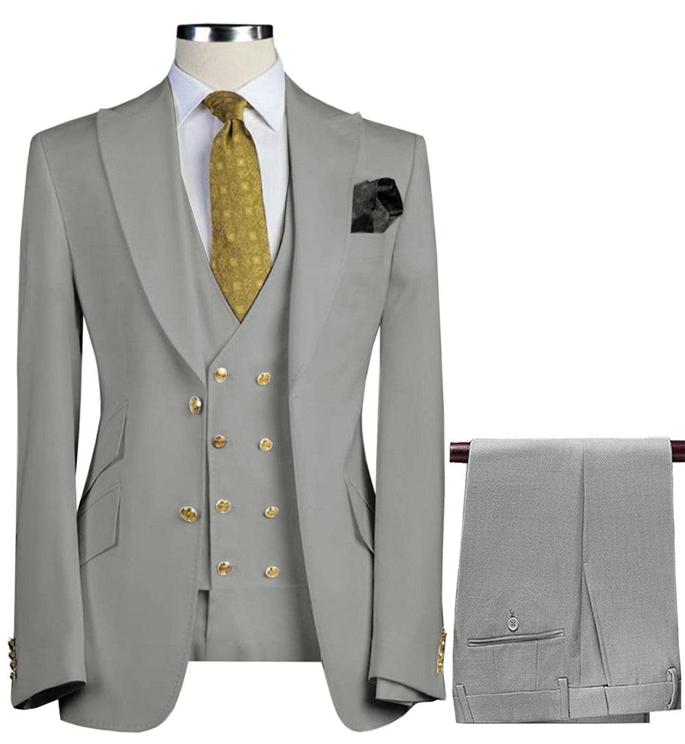 Formal Peak Lapel 3 Pieces Men's Suit