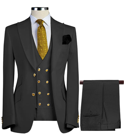 Formal Peak Lapel 3 Pieces Men's Suit