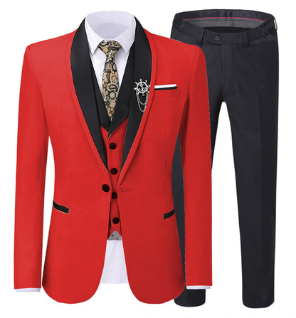 Formal Shawl Lapel 3 Pieces Men's Suit