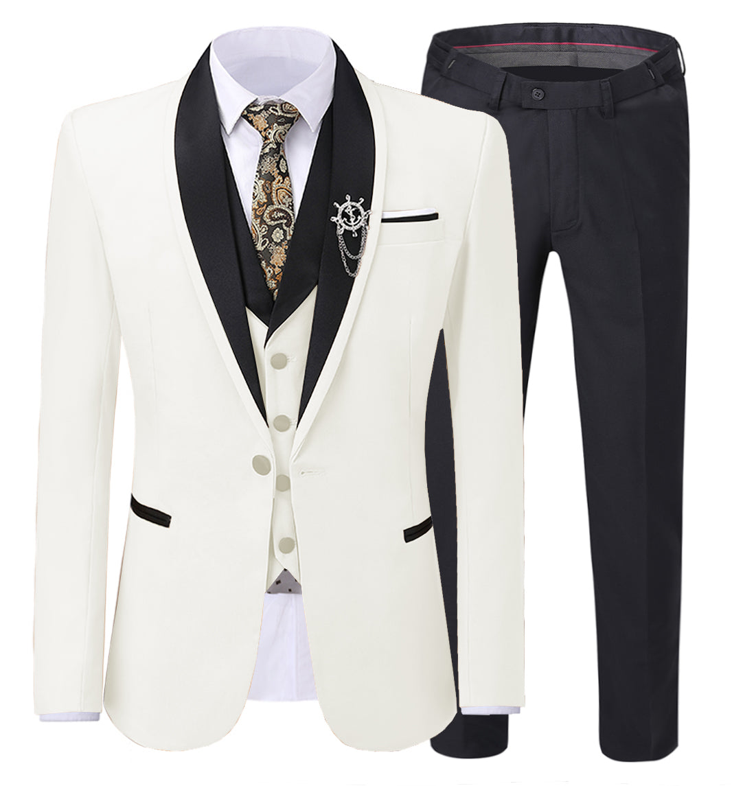 Formal Shawl Lapel 3 Pieces Men's Suit