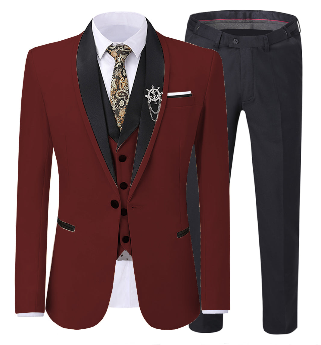 Formal Shawl Lapel 3 Pieces Men's Suit