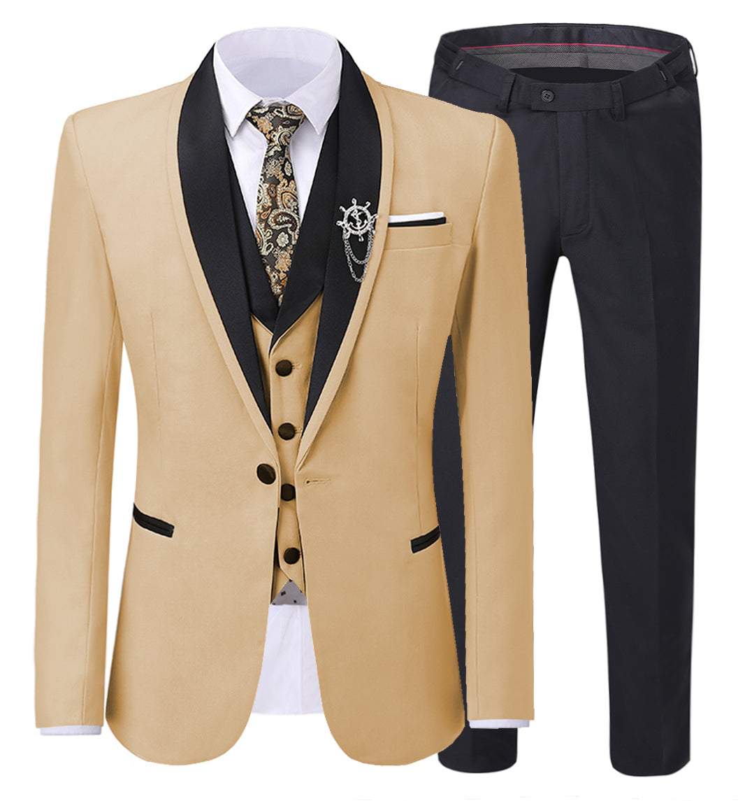 Formal Shawl Lapel 3 Pieces Men's Suit