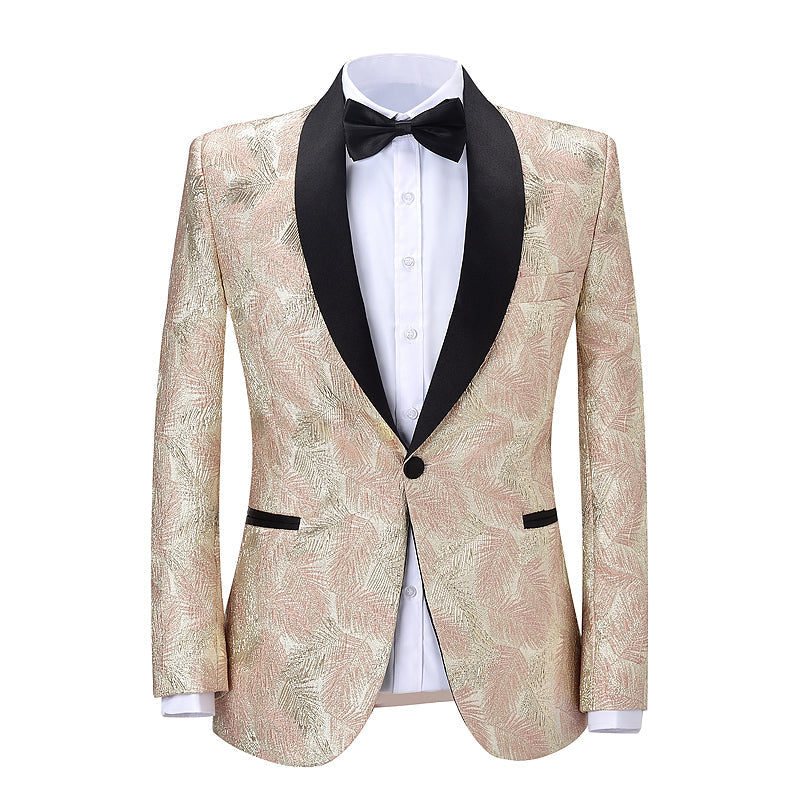 2 Pieces Men's Formal Shawl Lapel Patterned Suit