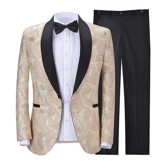 2 Pieces Men's Formal Shawl Lapel Patterned Suit