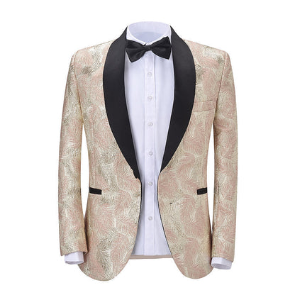 2 Pieces Men's Formal Shawl Lapel Patterned Suit