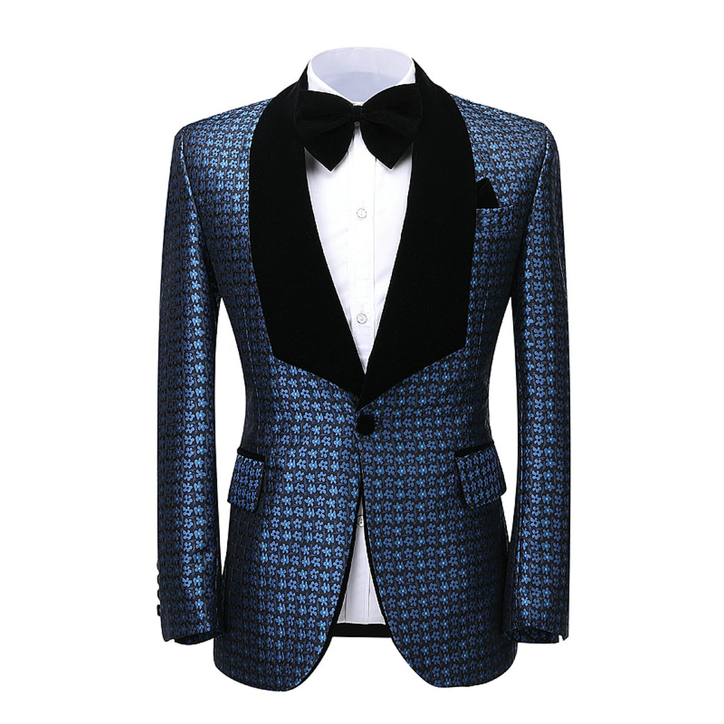 Houndstooth 2 Pieces Men's Shawl Lapel Suit