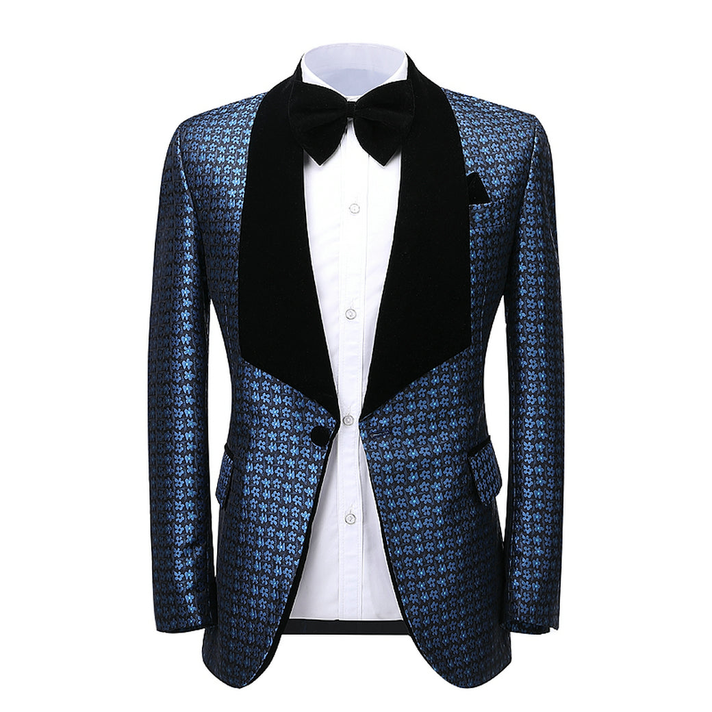 Houndstooth 2 Pieces Men's Shawl Lapel Suit