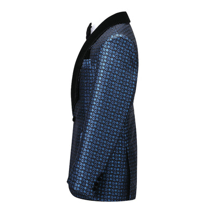 Houndstooth 2 Pieces Men's Shawl Lapel Suit