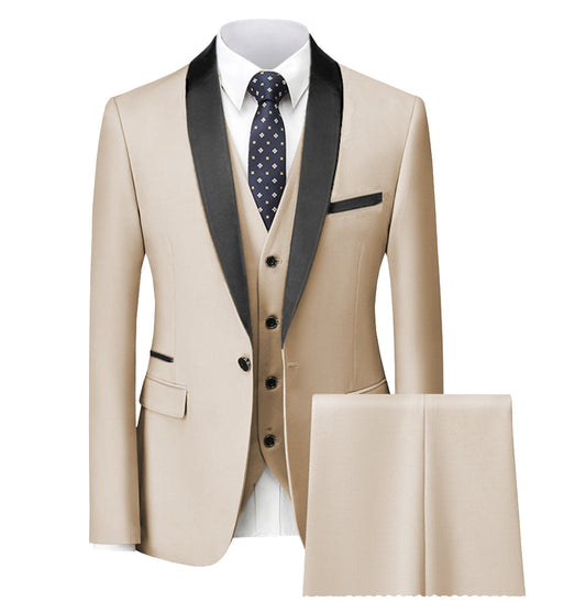 Leisure Single Button Closure Shawl Lapel Suit