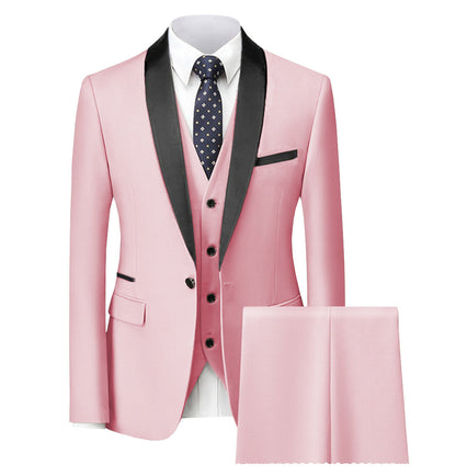 Leisure Single Button Closure Shawl Lapel Suit