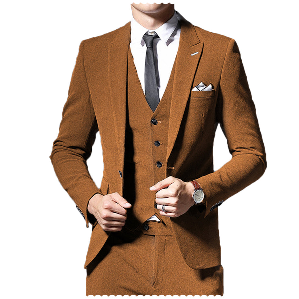 Men's 3 Pieces Peak Lapel Single Breast Suit