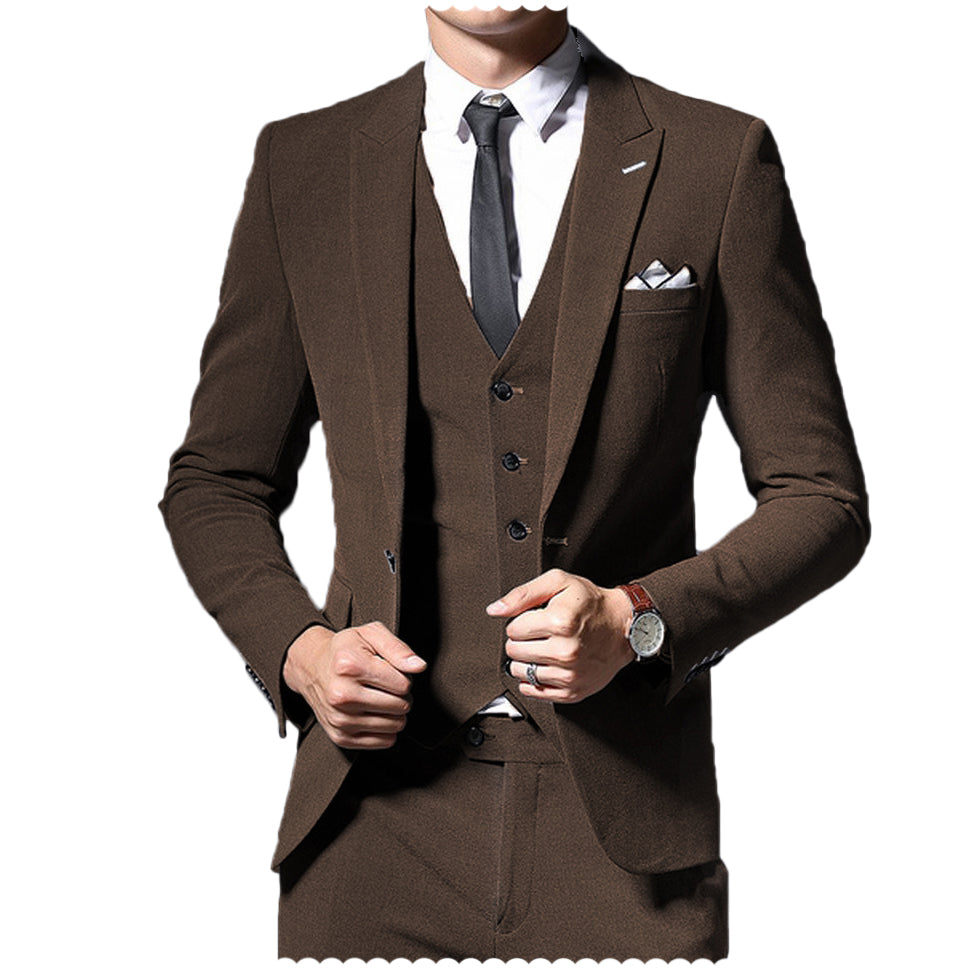 Men's 3 Pieces Peak Lapel Single Breast Suit