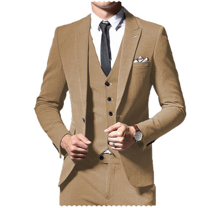 Men's 3 Pieces Peak Lapel Single Breast Suit