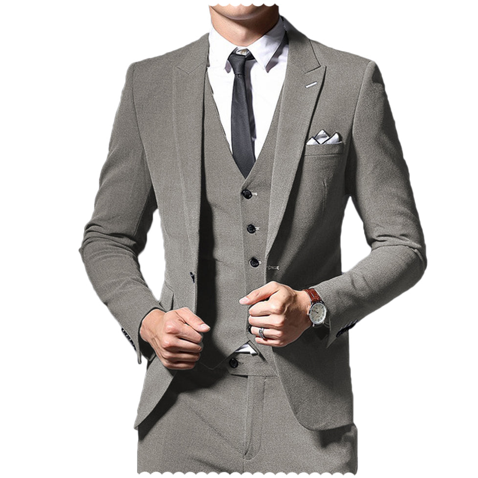 Men's 3 Pieces Peak Lapel Single Breast Suit