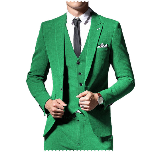 Men's 3 Pieces Peak Lapel Single Breast Suit