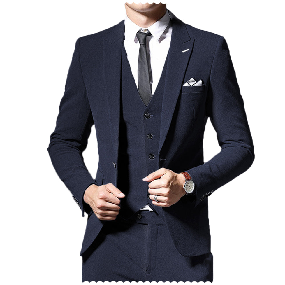 Men's 3 Pieces Peak Lapel Single Breast Suit