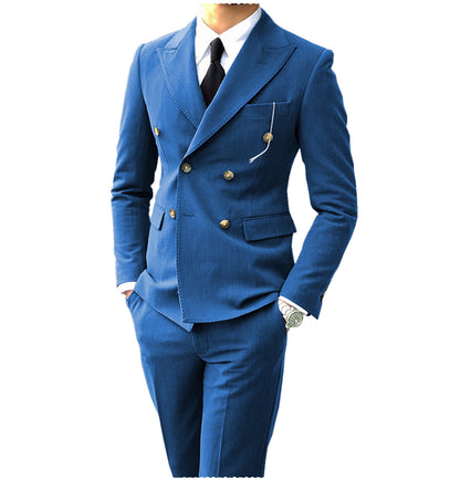 Men's Suit Peak Lapel Double Breasts Suit