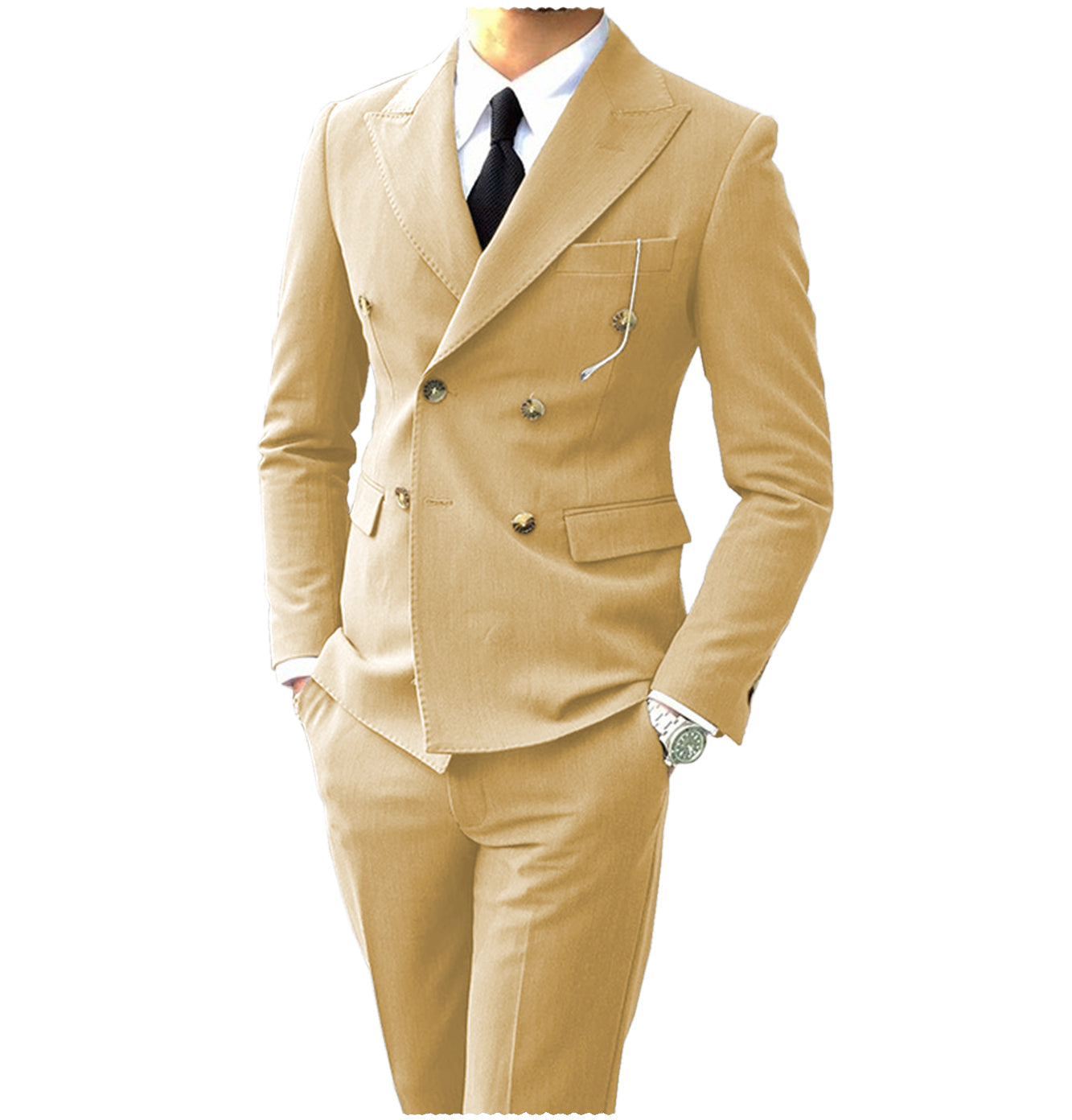 Men's Suit Peak Lapel Double Breasts Suit