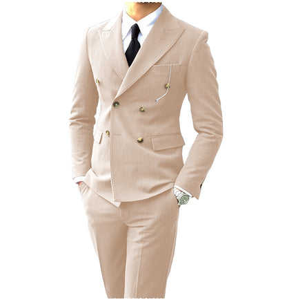 Men's Suit Peak Lapel Double Breasts Suit