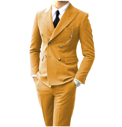 Men's Suit Peak Lapel Double Breasts Suit