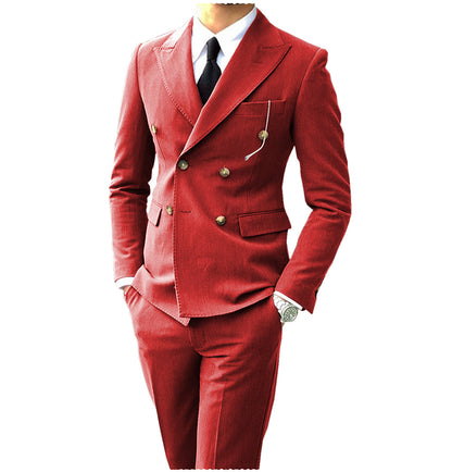 Men's Suit Peak Lapel Double Breasts Suit