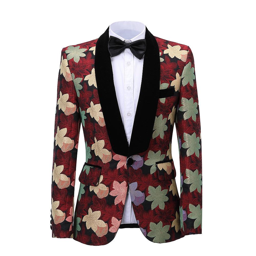 2 Pieces Men's Patterned Formal Shawl Lapel Suit