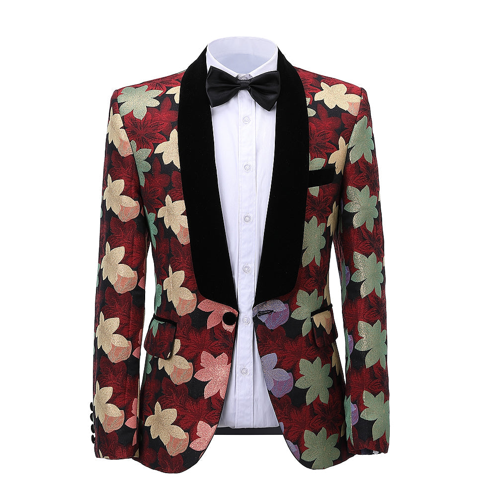 2 Pieces Men's Patterned Formal Shawl Lapel Suit