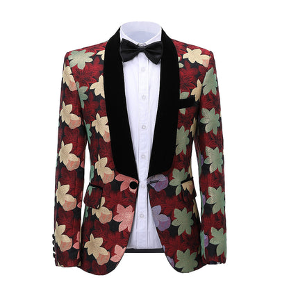 2 Pieces Men's Patterned Formal Shawl Lapel Suit