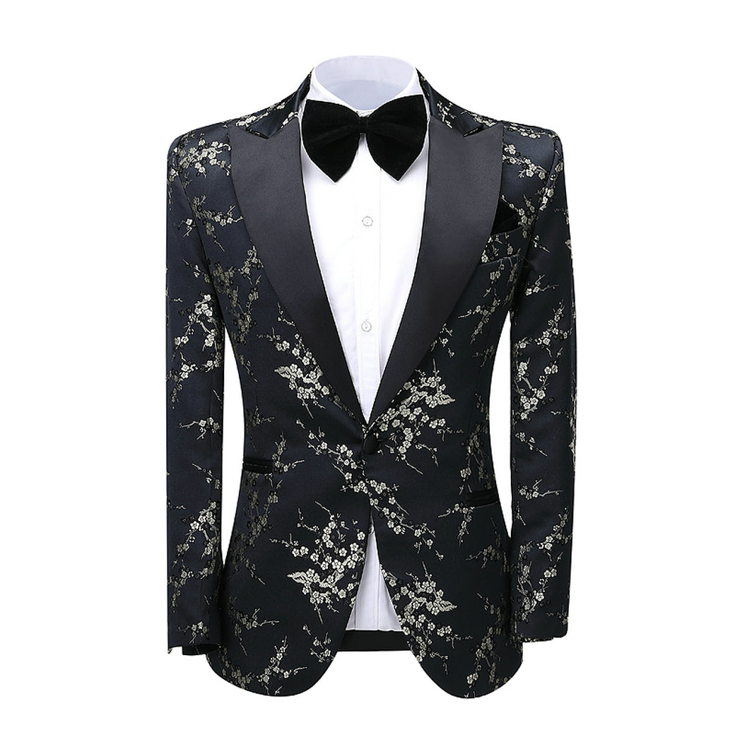 2 Pieces Men's Patterned Formal Peak Lapel Suit