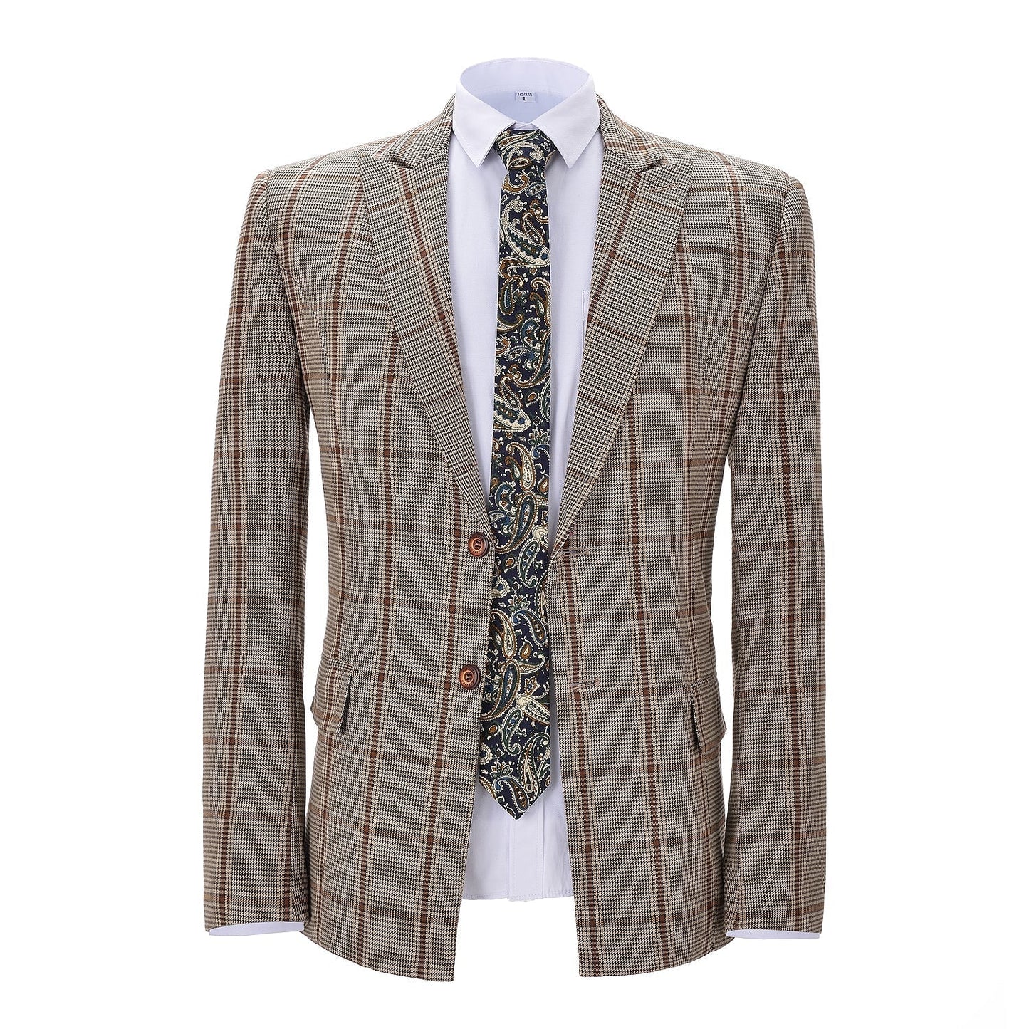 Plaid Peak Lapel 2 Pieces Men's Suit