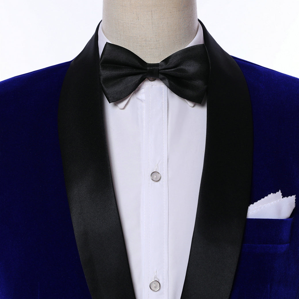 Royal Blue Formal Velveteen 2 Pieces Suit