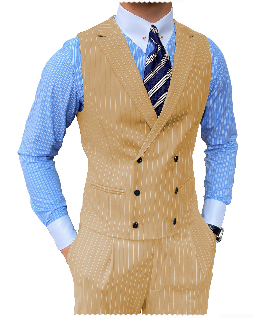 2 Piece Striped Vest Set