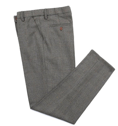 Men's 3 Pieces Classic Fine Grey Check Suit