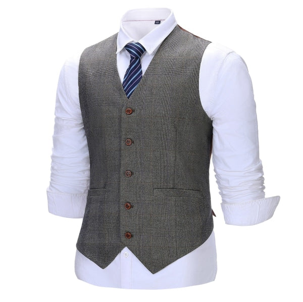 Men's 3 Pieces Classic Fine Grey Check Suit