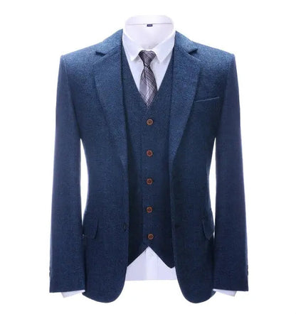 Men's 3 Pieces Classic Solid Royal Blue Suit