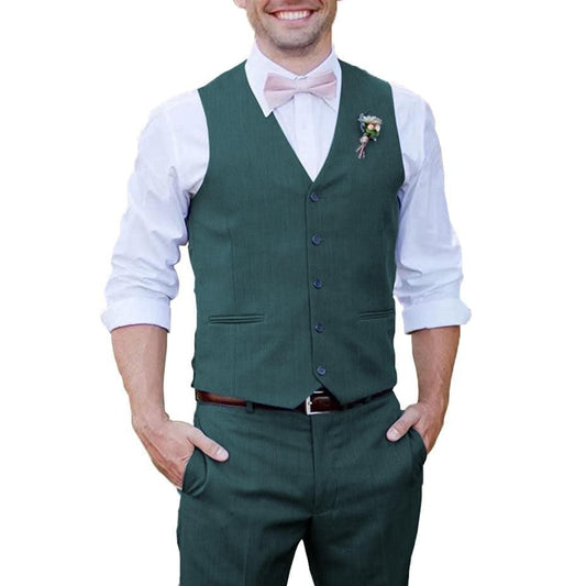 Men's Waistcoat And Trousers Suit Teal