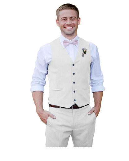 Men's V Neck Vest Suit